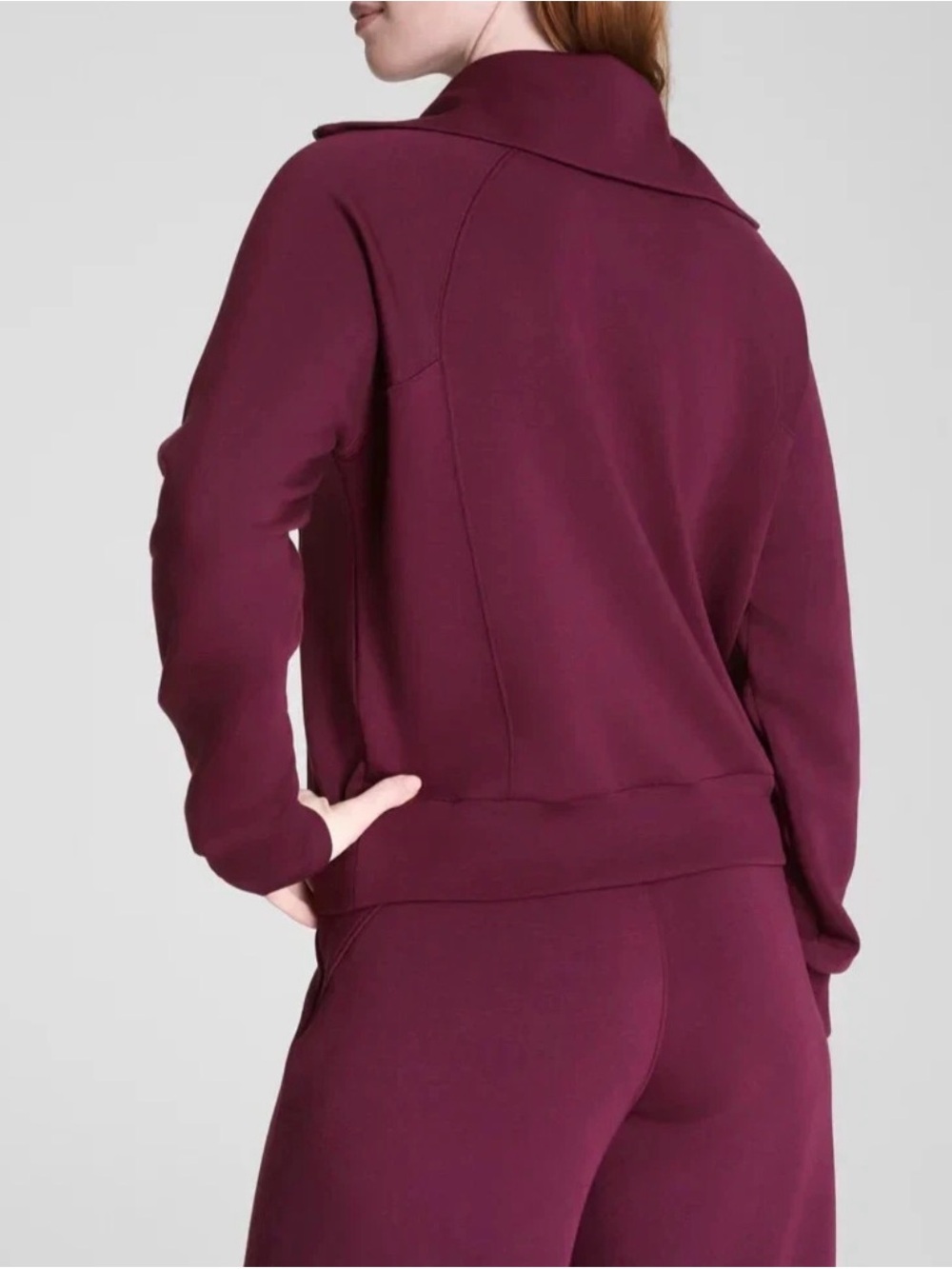 SPANX AirEssentials Half Zip sweatshirt plum small - Picture 2 of 6